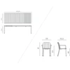 Lauko baldų komplektas TIBERINA/TEVERE 8+1, stalas 211-275 cm, Corda