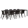 Lauko baldų komplektas TIBERINA/TEVERE 8+1, stalas 211-275 cm, Anthracite