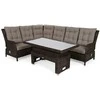 Lauko baldų komplektas Trivento Corner, Brown Mat / Brown Melange