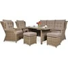 Lauko baldų komplektas TRIVENTO DINING 3 + su pufais, Brown