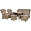 Lauko baldų komplektas TRIVENTO DINING 3 + su pufais, Brown