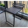 Lauko stalas su lentynėle Malea 2in1, 84x60x69/84 cm, juodas