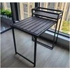 Lauko stalas su lentynėle Malea 2in1, 84x60x69/84 cm, juodas