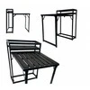 Lauko stalas su lentynėle Malea 2in1, 84x60x69/84 cm, juodas