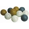 LED girlianda Cotton Balls, 10 LED, pilka/žalia/juoda