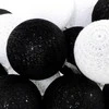 LED girlianda Cotton Balls, 35 LED, Juodas/Baltas