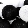LED girlianda Cotton Balls, 35 LED, Juodas/Baltas