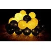 LED girlianda Cotton Balls, 35 LED, Juodas/Baltas