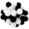 LED girlianda Cotton Balls, 35 LED, Juodas/Baltas