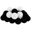 LED girlianda Cotton Balls, 35 LED, Juodas/Baltas