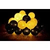 LED girlianda Cotton Balls, 35 LED, Juodas/Baltas