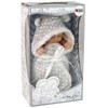 Lėlė kūdikis su pilka antklode, 24 cm