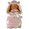 Lėlė kūdikis su rožine antklode, 24 cm.