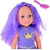 Lėlė su suknele ir šepečiu, 38 cm, violetinė