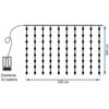 Lempučių užuolaida 300 LED, 3x3 m, šiltai balta, su pultu