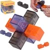 Loginė 3D dėlionė - galvosūkis "Puzzle Lock", grafito/oranžinė