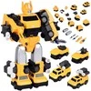 Magnetinis robotas transformeris 2in1, geltonas