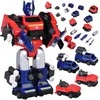 Magnetinis robotas transformeris 2in1, raudonas/mėlynas