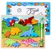 Medinė dėlionė su piešimo lenta 2in1 - Dinozaurai, 12 d.