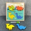 Medinė dėlionė su piešimo lenta 2in1 - Dinozaurai