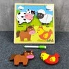 Medinė dėlionė su piešimo lenta 2in1 - Ūkio gyvūnai