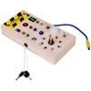 Medinė Montessori manipuliacinė lenta su LED šviesomis