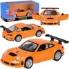 Metalinis automobilis Porsche 911 GT3 RS su garso ir šviesos efektais, oranžinis