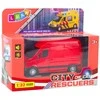 Metalinis automobilis su šviesos ir garso efektais, raudonas