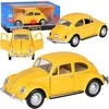 Metalinis automobilis Volkswagen Classical Beetle 1967 su garso ir šviesos efektais, geltonas