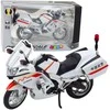 Metalinis motociklo modelis su šviesos ir garso efektais, 1:12, baltas su linijomis