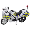 Metalinis policijos motociklo modelis su šviesos ir garso efektais, 1:12, baltas
