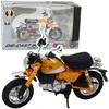 Metalinis retro motociklo modelis su šviesos efektais, 1:12, geltonas