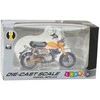 Metalinis retro motociklo modelis su šviesos efektais, 1:12, geltonas