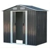 Metalinis sodo namelis, 125x195x197 cm, pilkas
