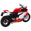 Metalinis sportinio motociklo modelis su šviesos ir garso efektais, 1:12, raudonas/baltas