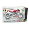 Metalinis sportinio motociklo modelis su šviesos ir garso efektais, 1:12, raudonas/sidabrinis