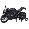 Metalinis sportinio motociklo modelis su šviesos ir garso efektais S1000 1:12, juodas
