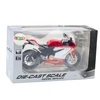 Metalinis sportinio motociklo modelis su šviesos ir garso efektais, 1:12, raudonas/baltas