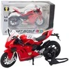 Metalinis sportinio motociklo modelis su šviesos ir garso efektais, 1:12, raudonas