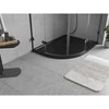 Mexen Flow brodzik półokrągły asymetryczny slim prawy 100 x 90 cm, juoda mat - 46Q709010R