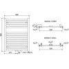 Mexen Hades vonios radiatorius, 800 x 600 mm, 452 W, juodas