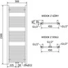 Mexen Mars elektrinis radiatorius, 1500 x 500 mm, 600 W, antracitas