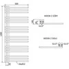 Mexen Neptun vonios radiatorius, 1200 x 500 mm, 360 W, chromo