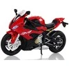 Motociklo modelis BMW S1000RR su garsais ir šviesomis, raudonas