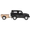 Nuotoliniu būdu valdomas automobilis Land Rover Defender su priekaba, juodas