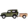Nuotoliniu būdu valdomas automobilis Land Rover Defender su priekaba, žalia
