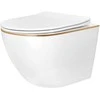 Pakabinamas klozetas Rea Carlo Mini Tornado NFQ, Gold Edge