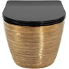 Pakabinamas klozetas Rea Carlo Mini Tornado, Brushed Gold/Juodas