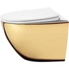 Pakabinamas klozetas Rea Carlo Mini Tornado NF, Gold/Baltas