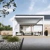 Pavėsinė Pergola DELUXE WALL 3.6x4, Baltas (montuojama prie sienos)